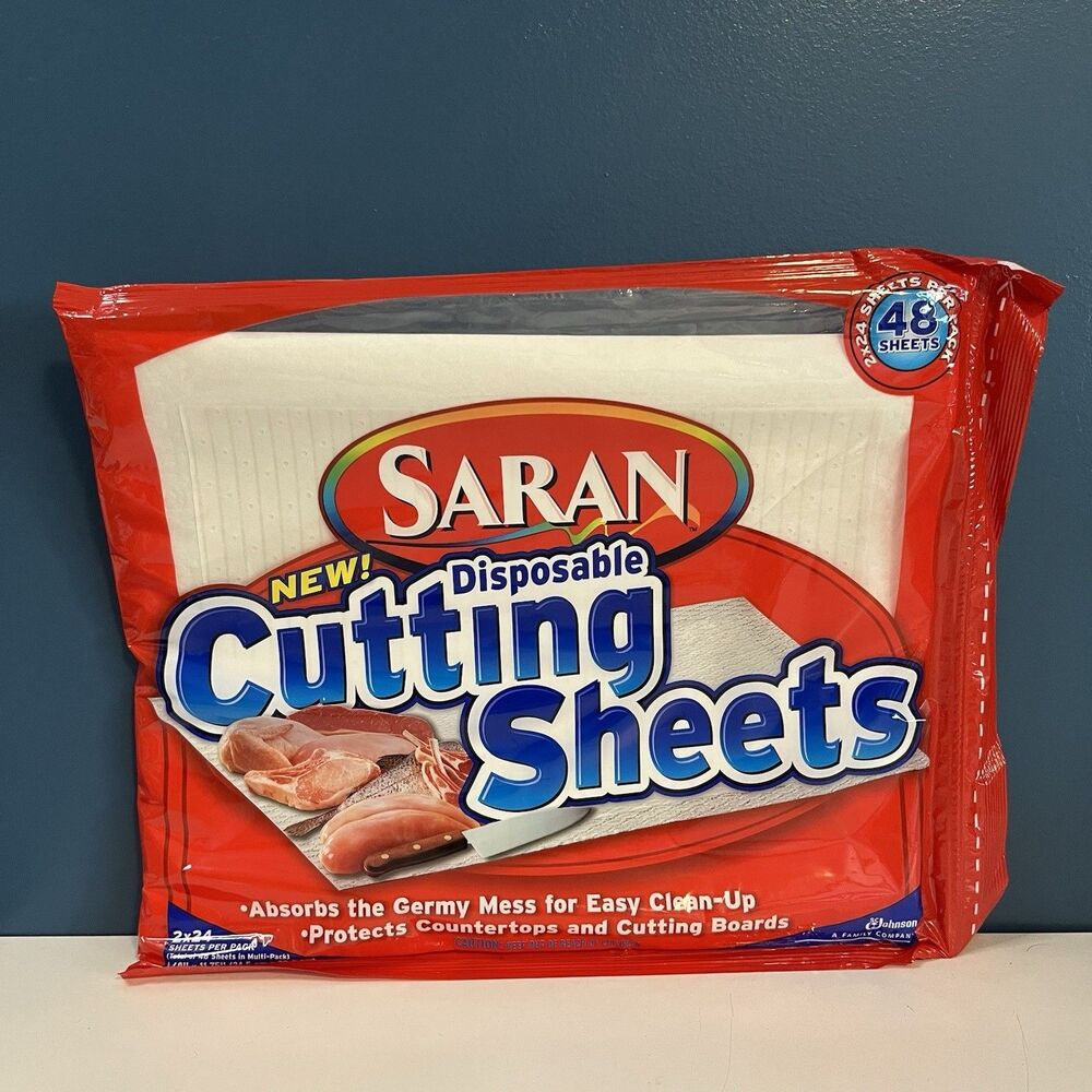 NEW Saran Disposable Cutting Sheets Pack of 48 Easy Clean Up Sz 9.68”x 11.75”